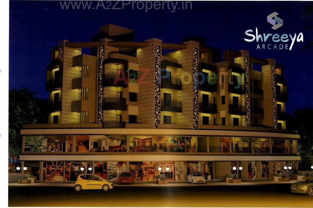 3D Elevation of real estate project Shreeya Arcade located at Sidsar, Bhavnagar, Gujarat