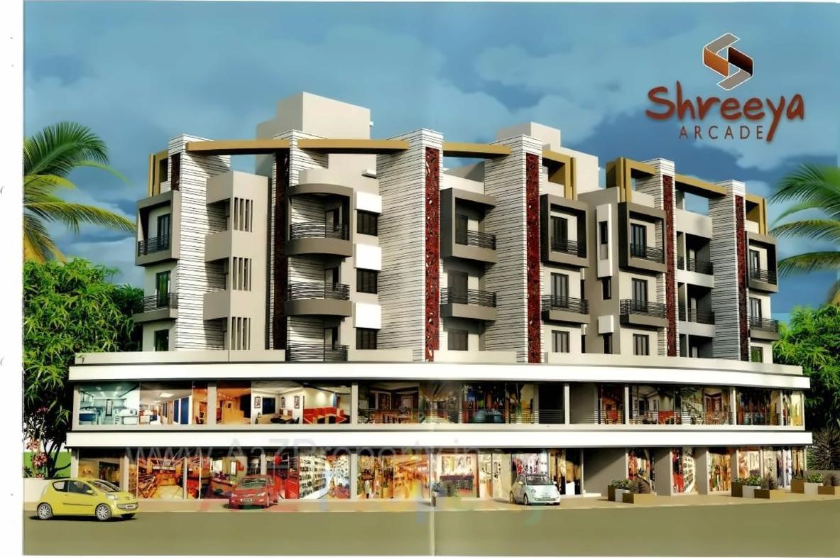 3D Elevation of real estate project Shreeya Arcade located at Sidsar, Bhavnagar, Gujarat