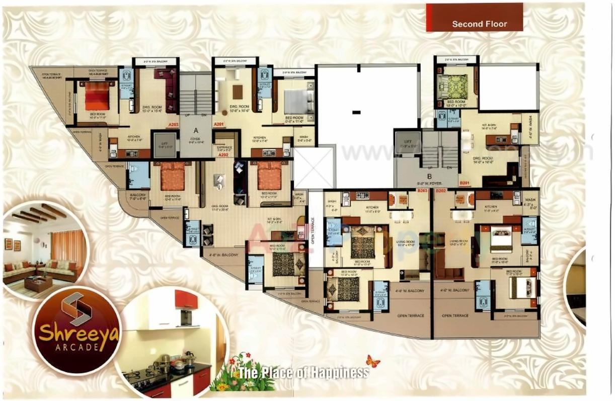 Layout of real estate project Shreeya Arcade located at Sidsar, Bhavnagar, Gujarat