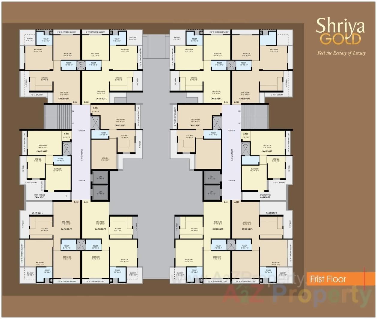 Layout of real estate project Shreeya Gold located at Sidsar, Bhavnagar, Gujarat