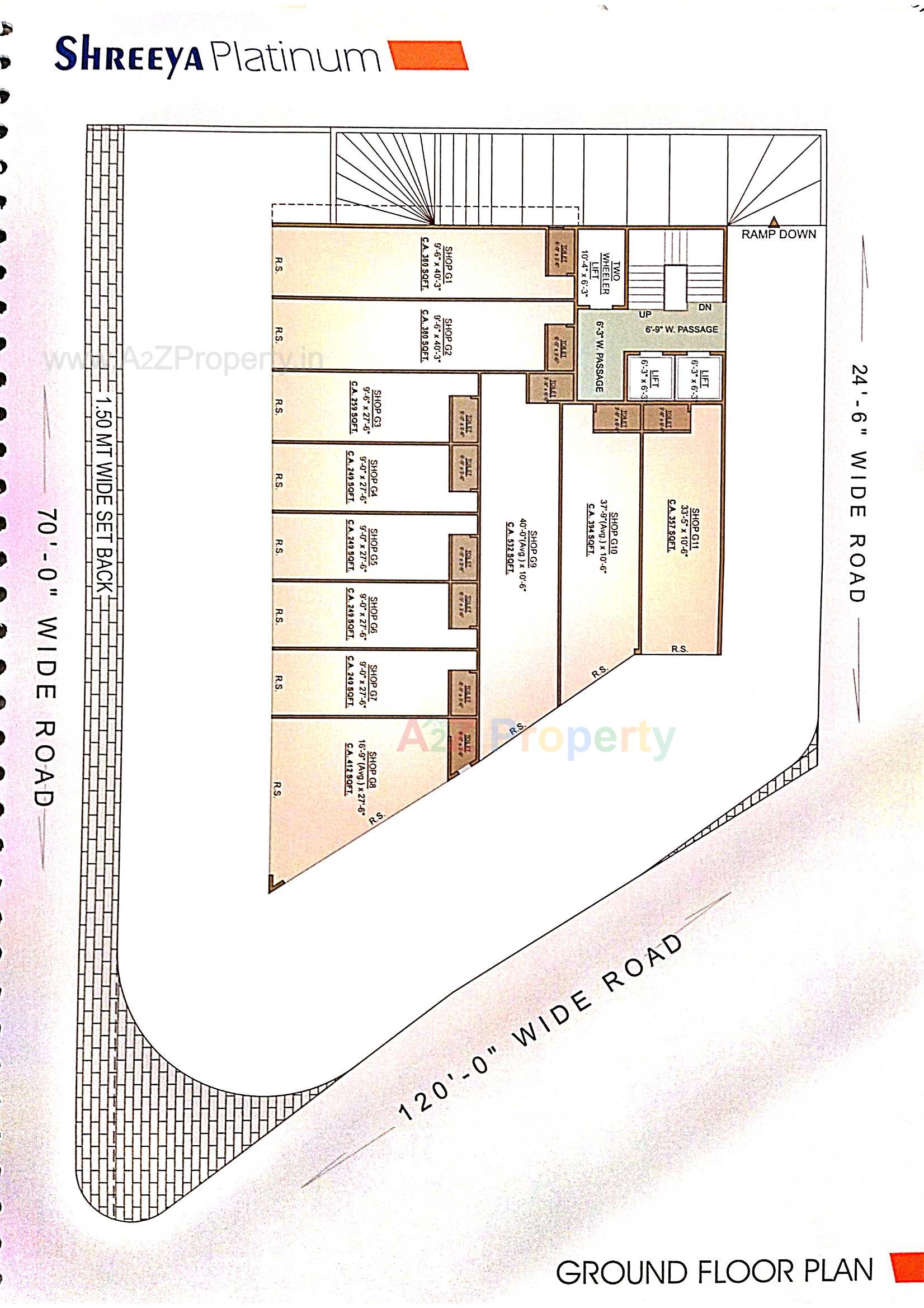 Layout of real estate project Shreeya Platinum located at Vadva, Bhavnagar, Gujarat