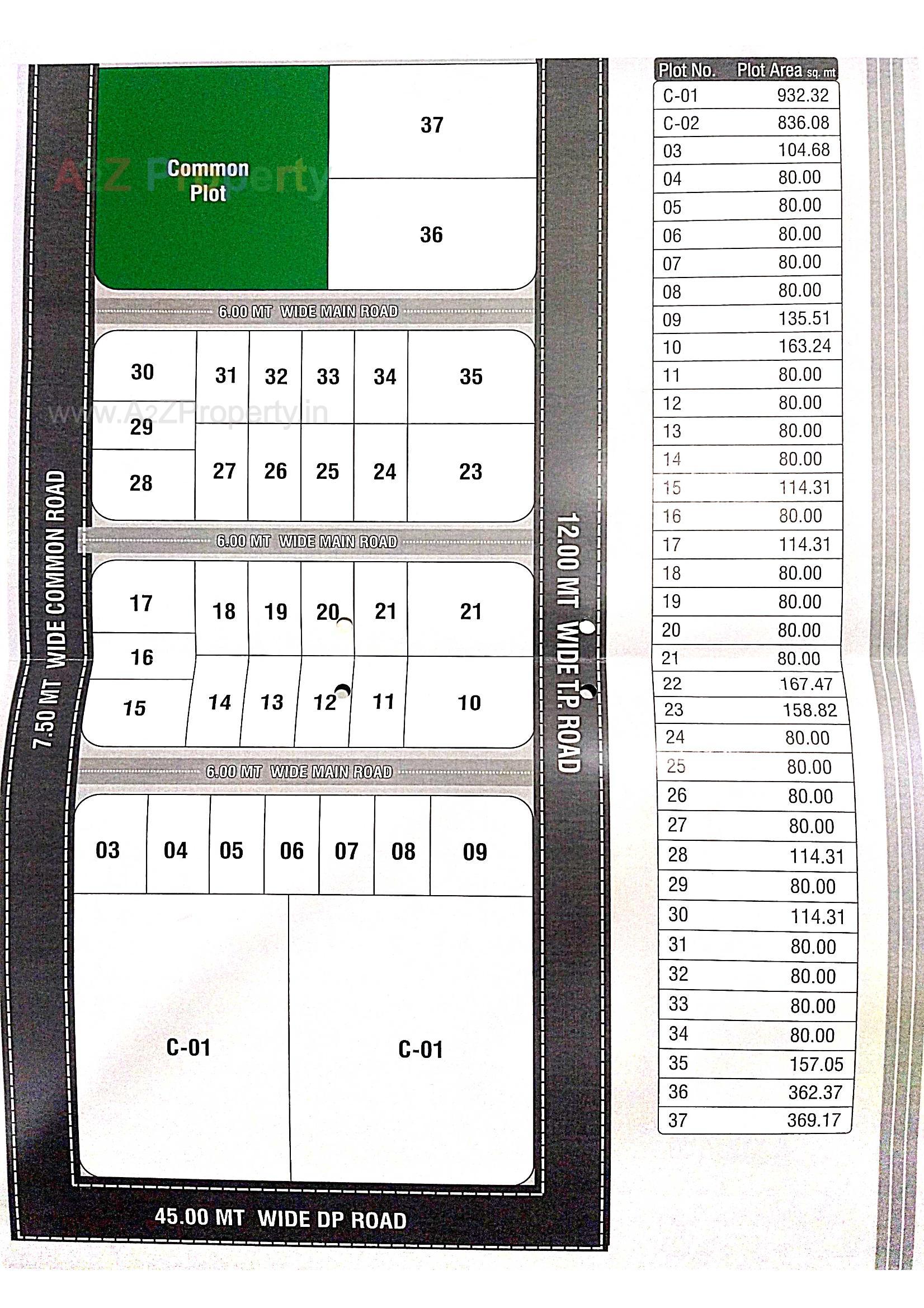 Layout of real estate project Silver Residency located at Tarsamiya, Bhavnagar, Gujarat