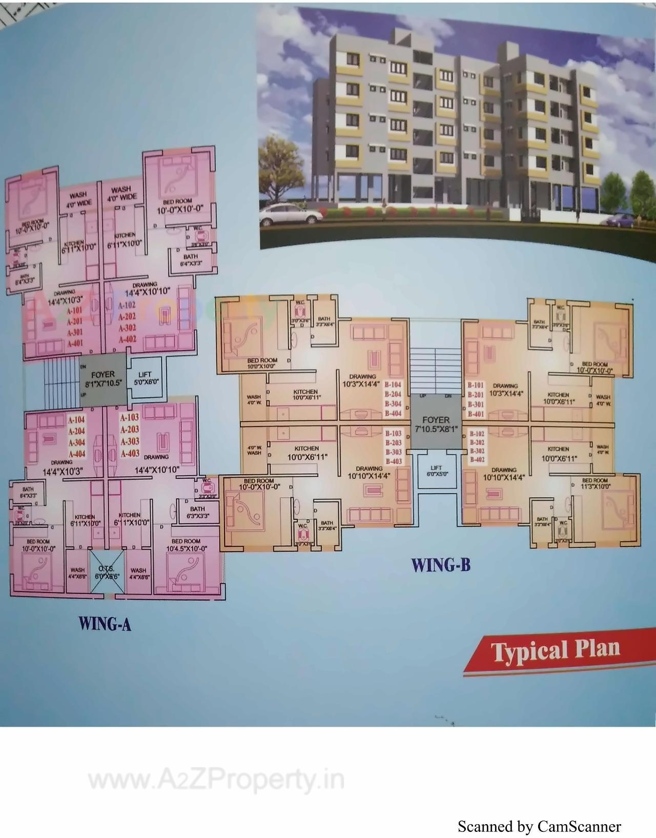 Layout of real estate project Snehdarshan Apartment located at Bhavnagar, Bhavnagar, Gujarat
