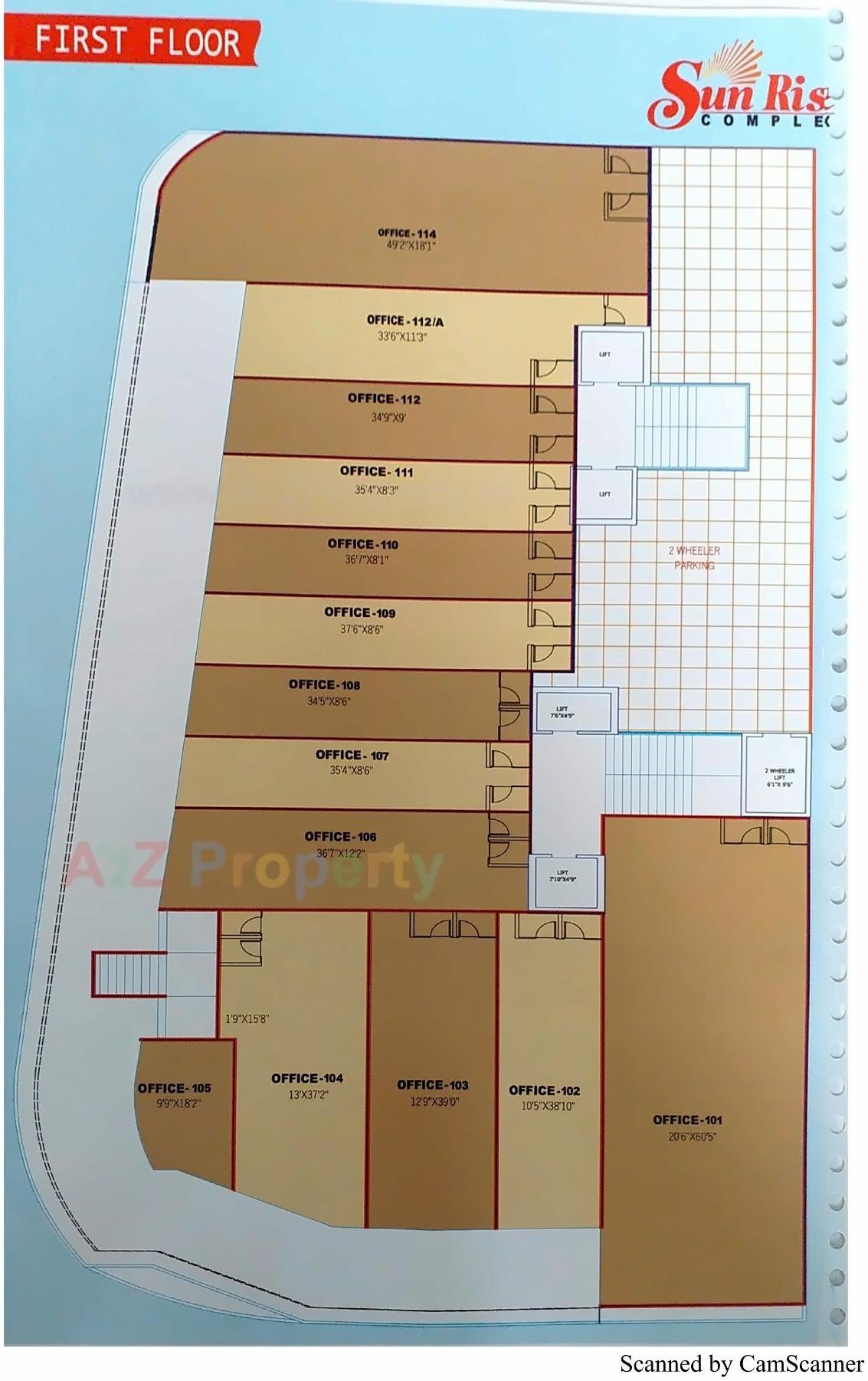 Layout of real estate project Sunrise Complex located at Bhavnagar, Bhavnagar, Gujarat