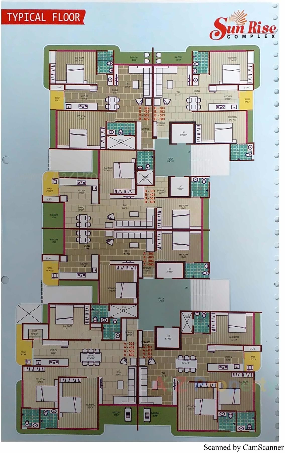 Layout of real estate project Sunrise Complex located at Bhavnagar, Bhavnagar, Gujarat