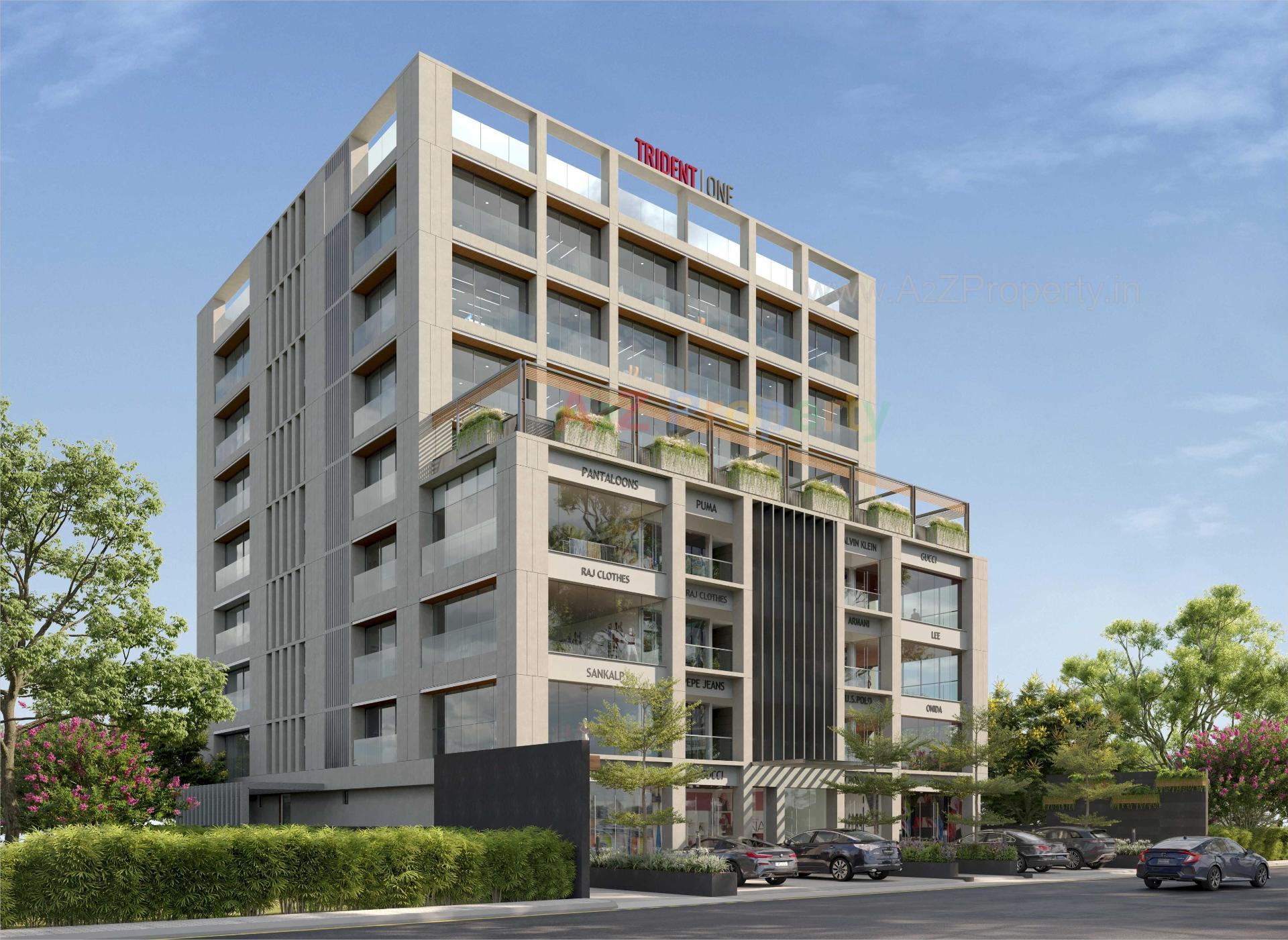3D Elevation of real estate project Trident One located at Bhavnagar, Bhavnagar, Gujarat