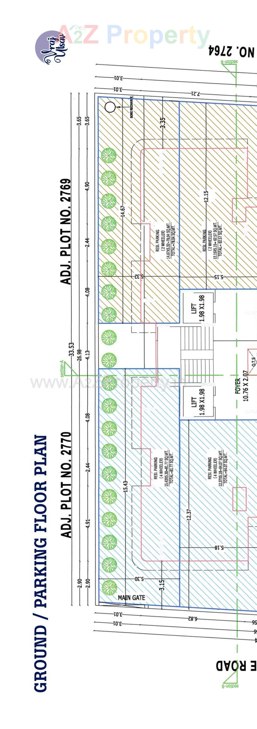 Layout of real estate project Vraj Utsav located at Bhavnagar, Bhavnagar, Gujarat