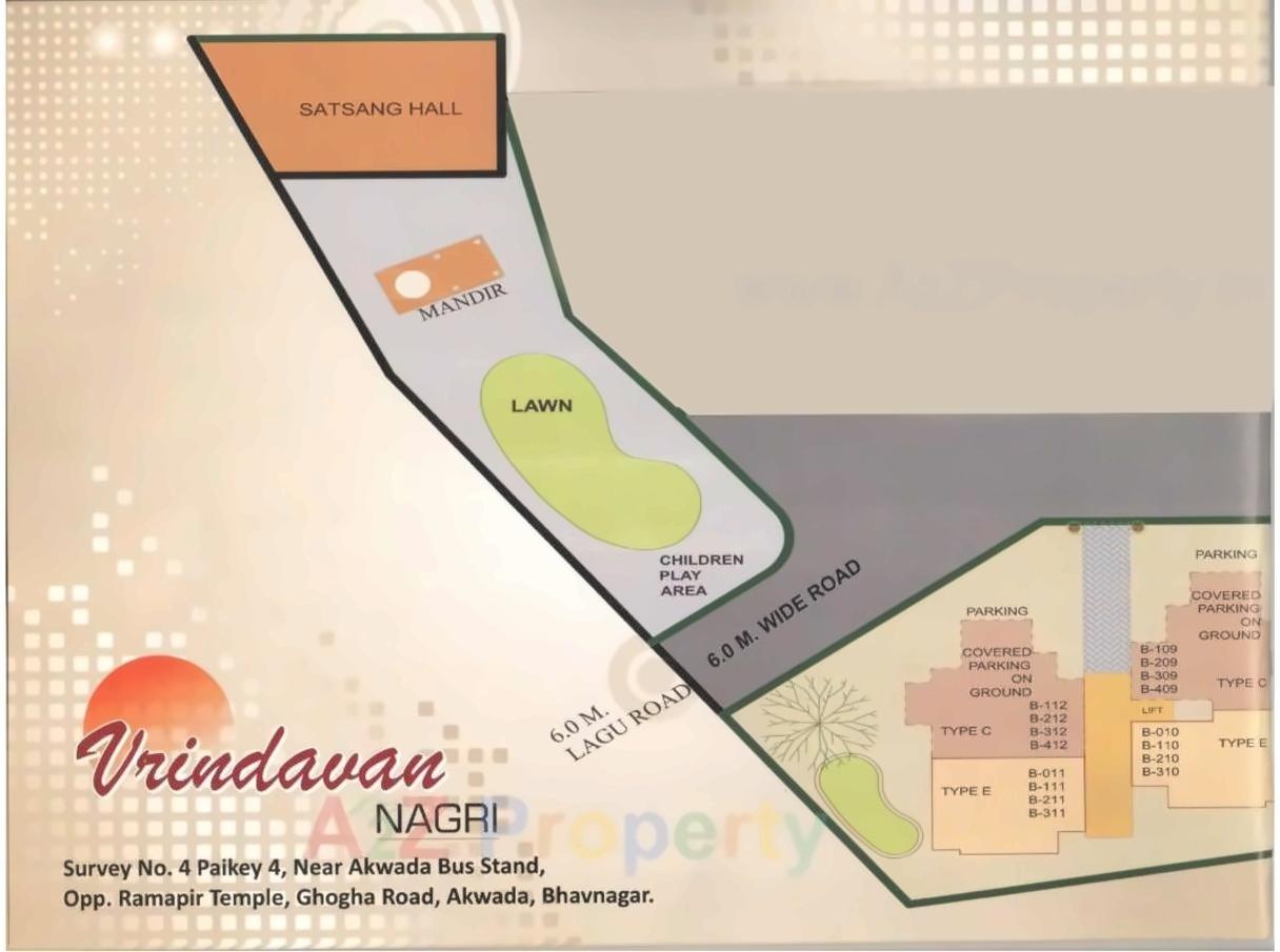 Layout of real estate project Vrindavan Nagri located at Akwada, Bhavnagar, Gujarat