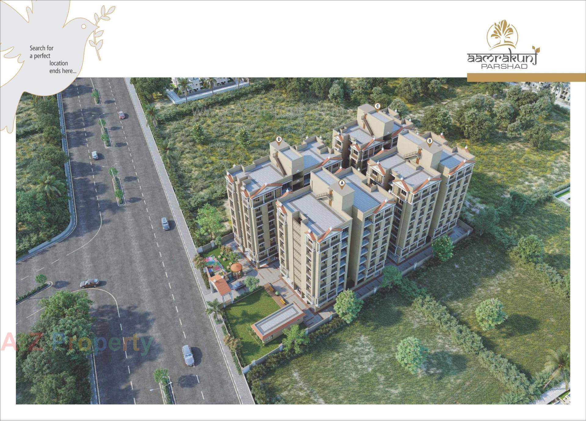 3D Elevation of real estate project Aamrakunj Parshad located at Pethapur, Gandhinagar, Gujarat