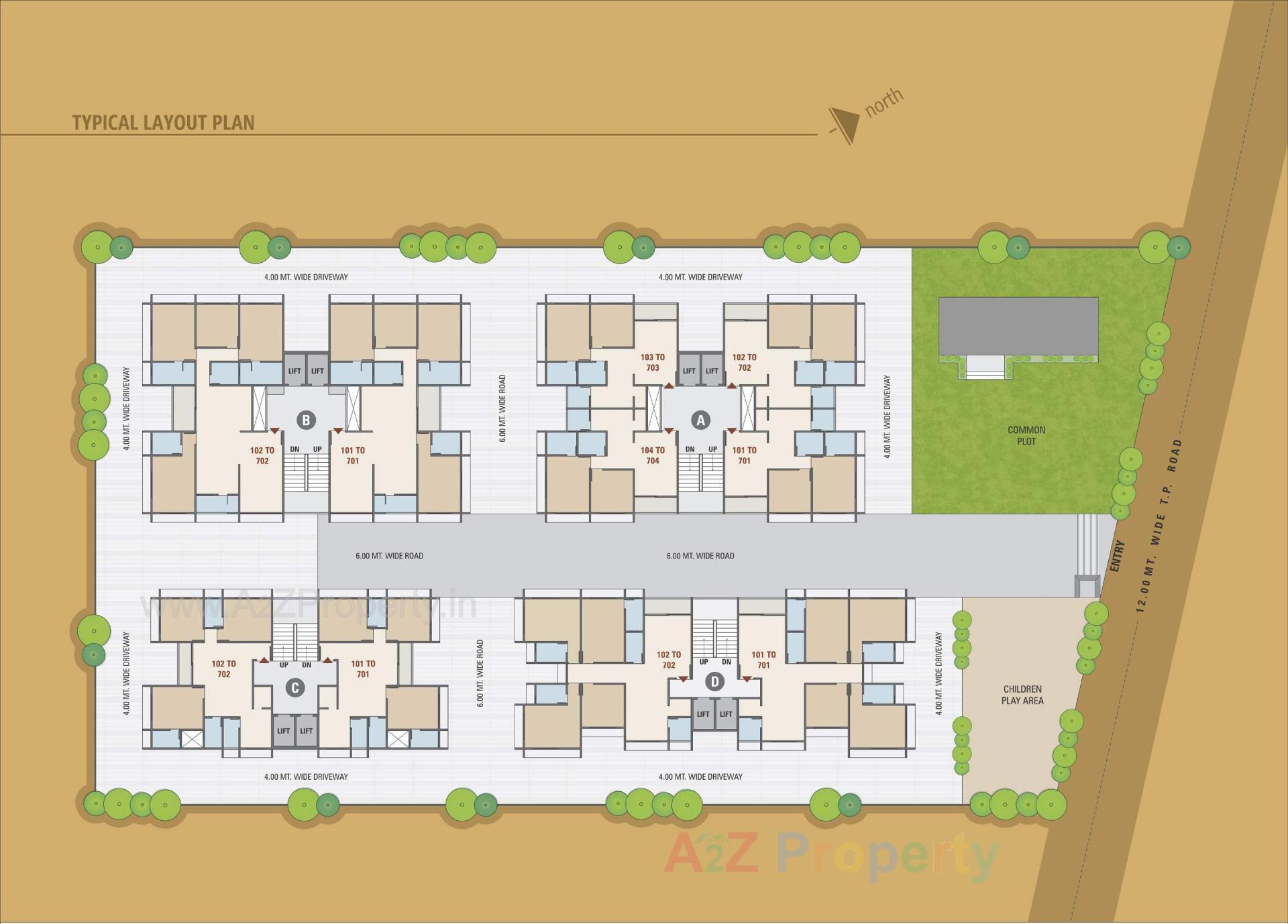 Layout of real estate project Aamrakunj Parshad located at Pethapur, Gandhinagar, Gujarat