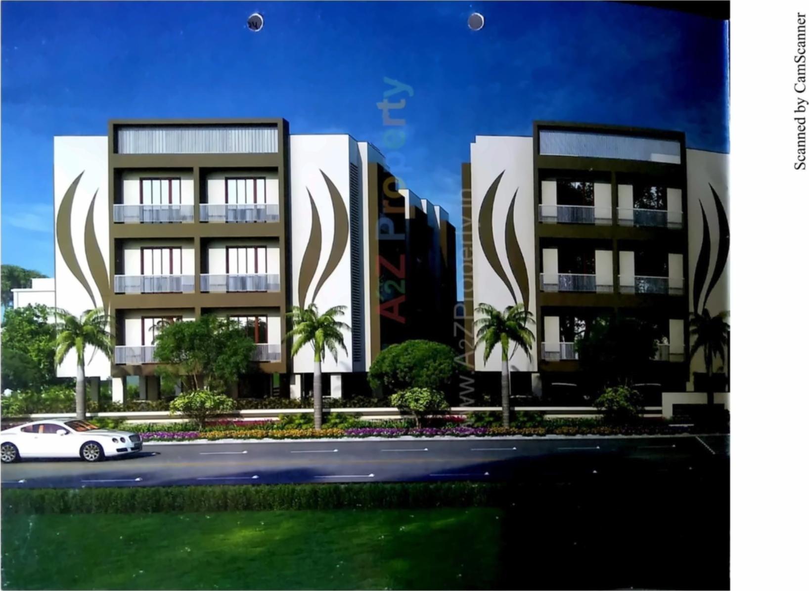 3D Elevation of real estate project Aangan Residency located at Vavol, Gandhinagar, Gujarat