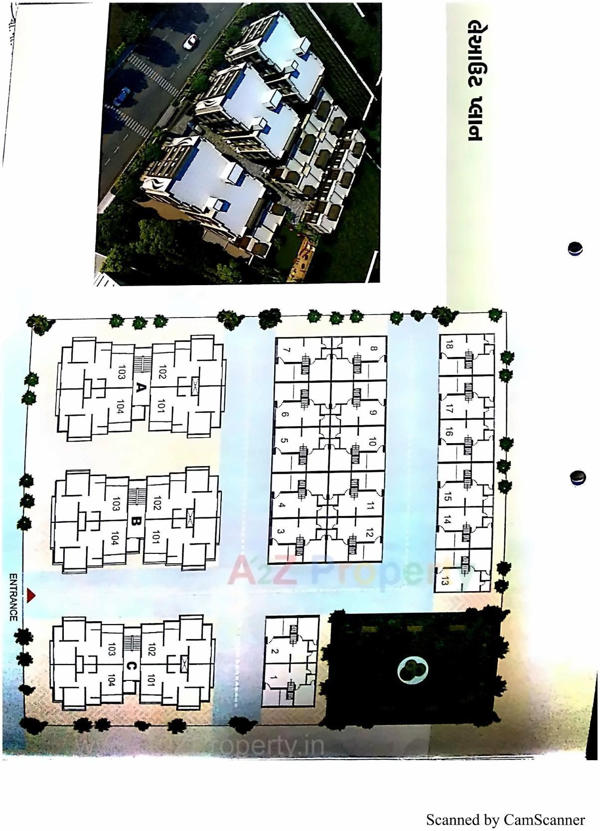 Layout of real estate project Aangan Residency located at Vavol, Gandhinagar, Gujarat
