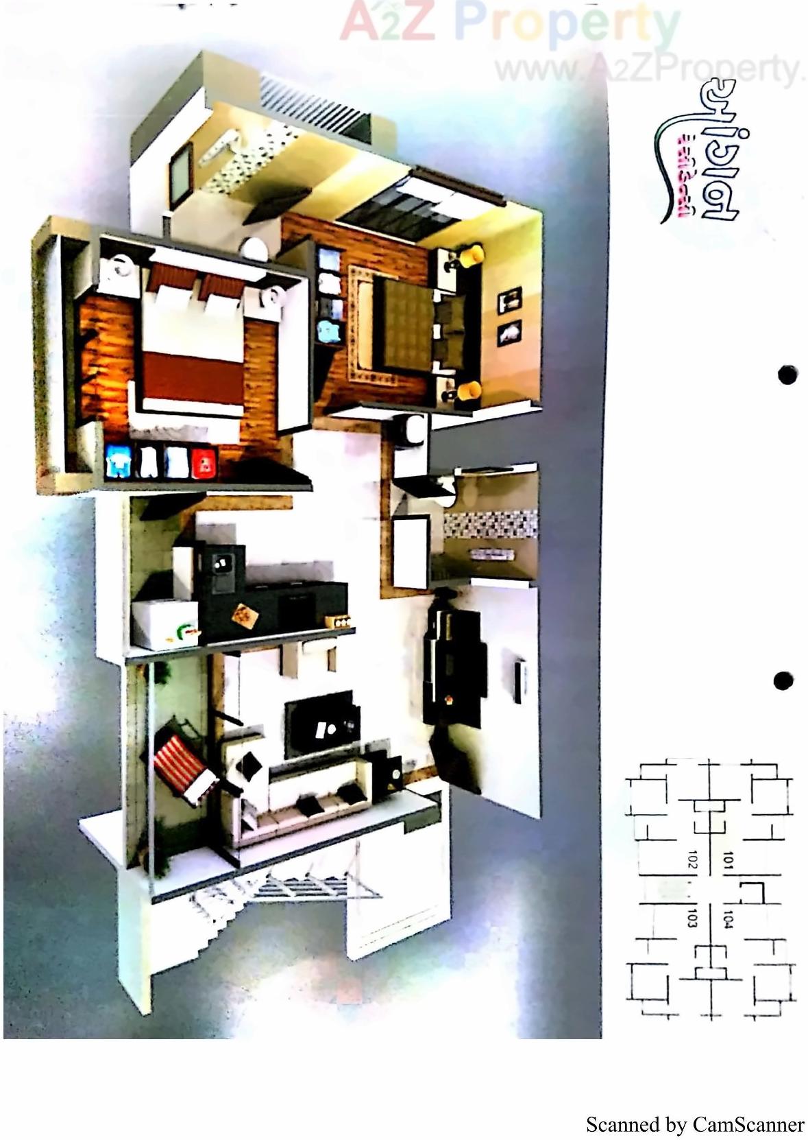 Layout of real estate project Aangan Residency located at Vavol, Gandhinagar, Gujarat