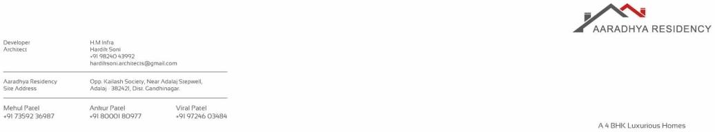  of real estate project Aaradhya Residency located at Adalaj, Gandhinagar, Gujarat