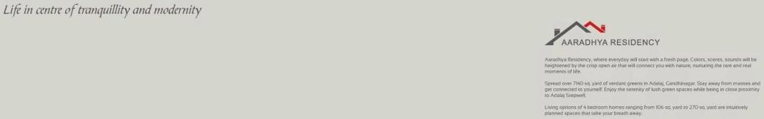  of real estate project Aaradhya Residency located at Adalaj, Gandhinagar, Gujarat