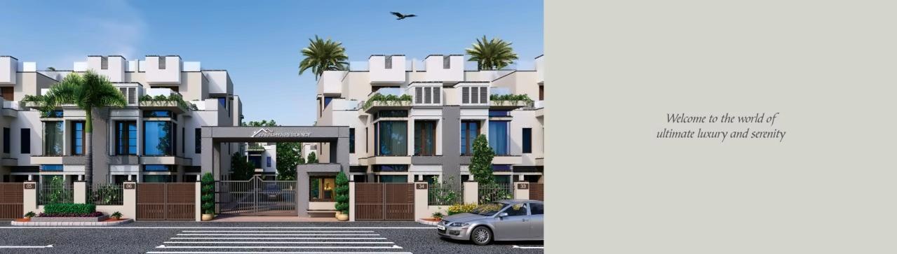 3D Elevation of real estate project Aaradhya Residency located at Adalaj, Gandhinagar, Gujarat