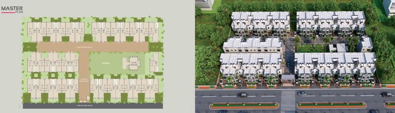 Layout of real estate project Aaradhya Residency located at Adalaj, Gandhinagar, Gujarat