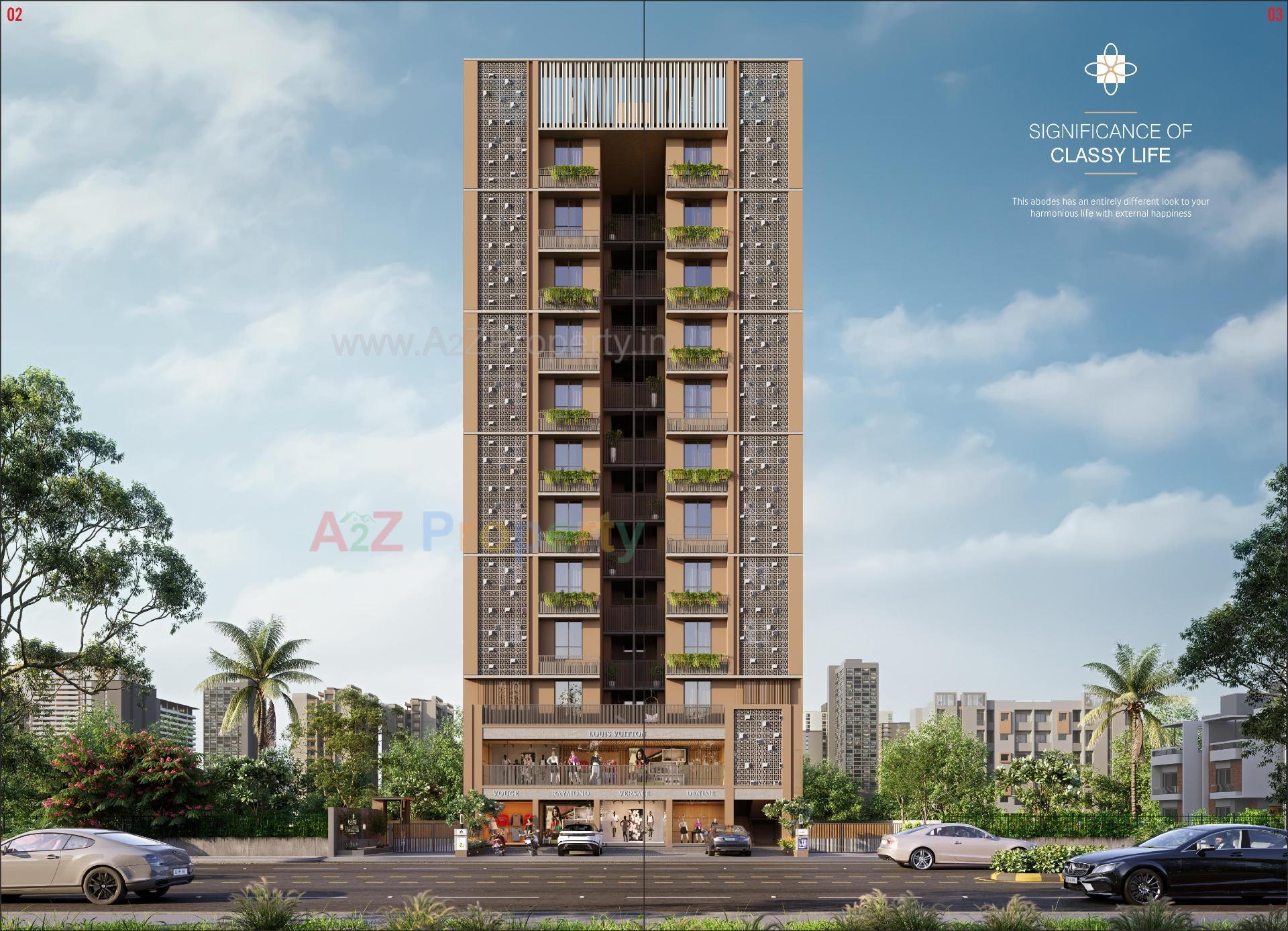 3D Elevation of real estate project Aarambh Gardenia located at Khoraj, Gandhinagar, Gujarat