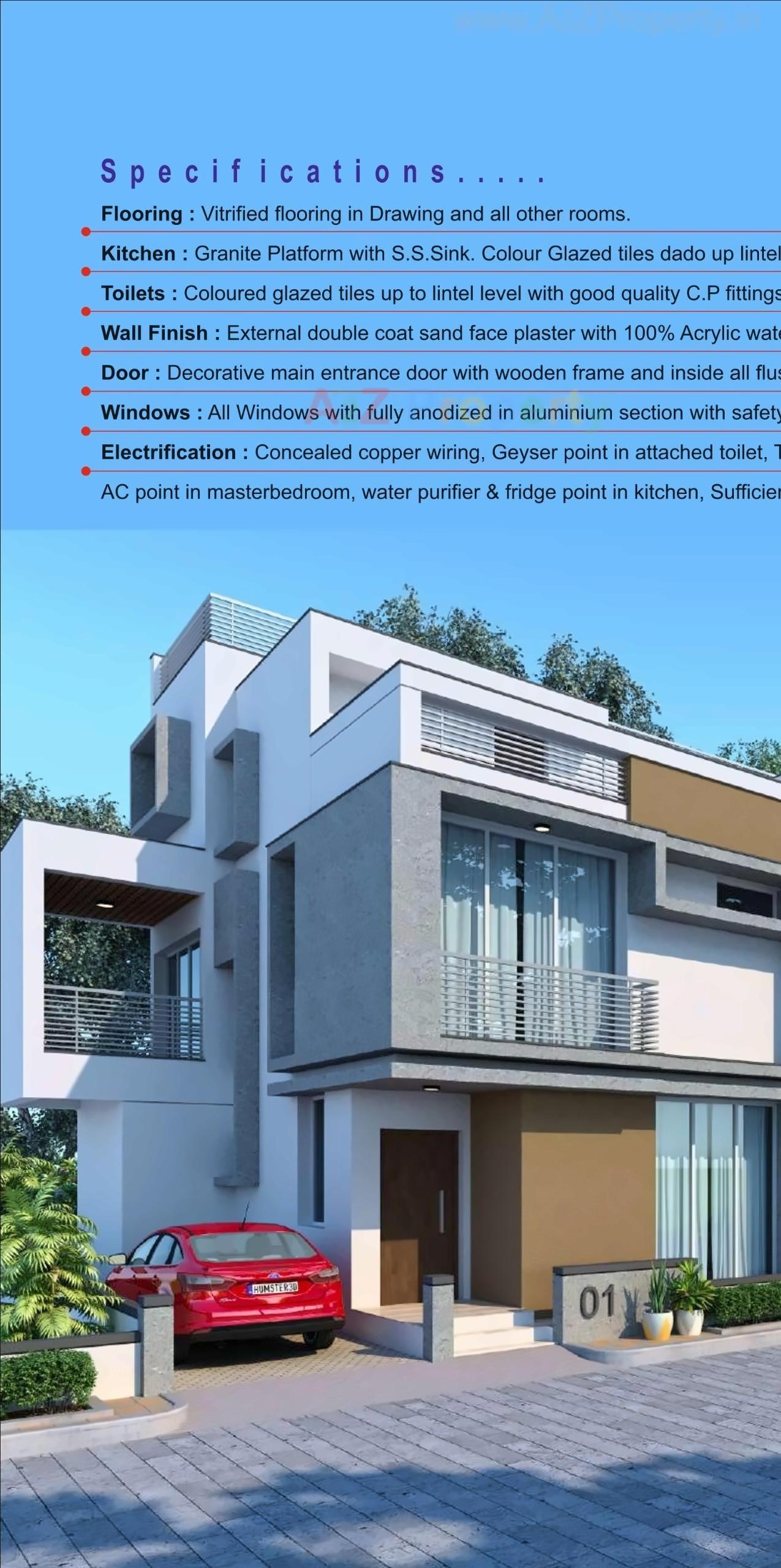 3D Elevation of real estate project Aashudev Villa located at Gandhinagar, Gandhinagar, Gujarat