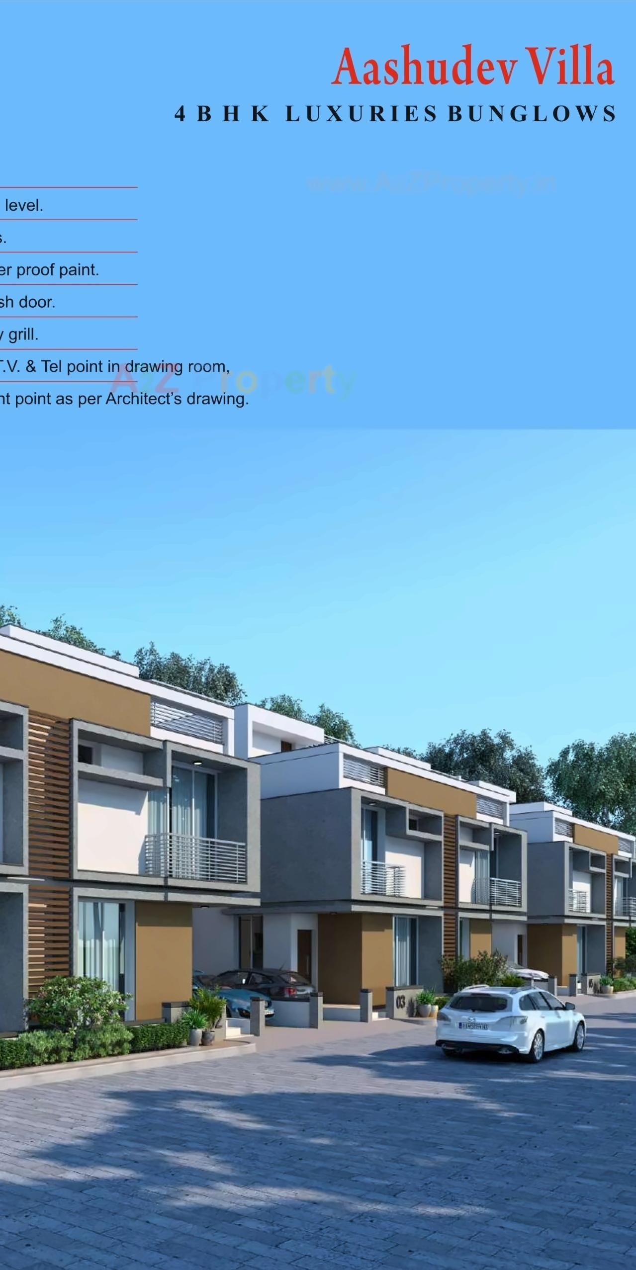 3D Elevation of real estate project Aashudev Villa located at Gandhinagar, Gandhinagar, Gujarat