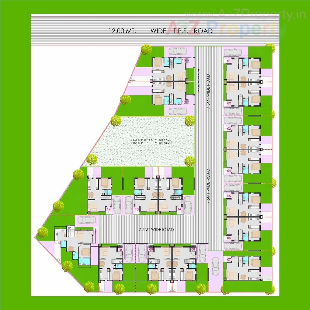 Layout of real estate project Aashudev Villa located at Gandhinagar, Gandhinagar, Gujarat