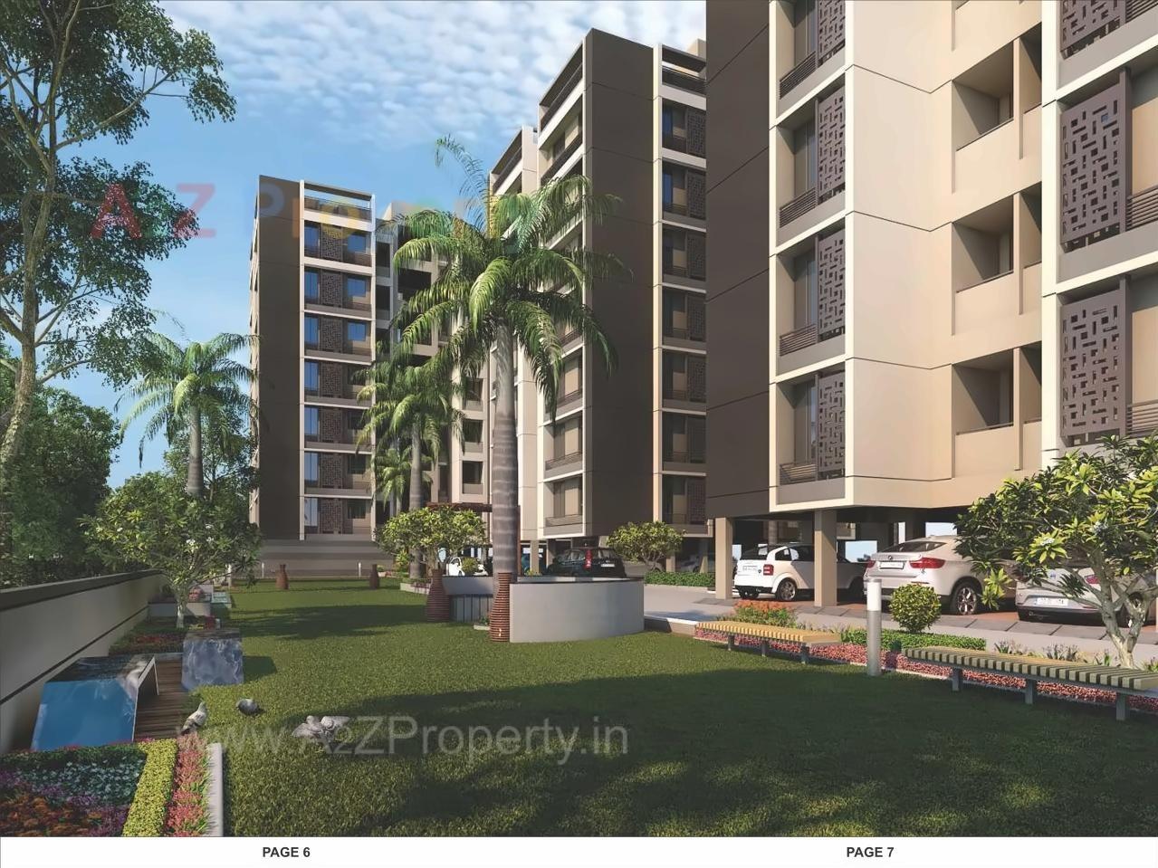 3D Elevation of real estate project Aastha Prime located at Zundal, Gandhinagar, Gujarat