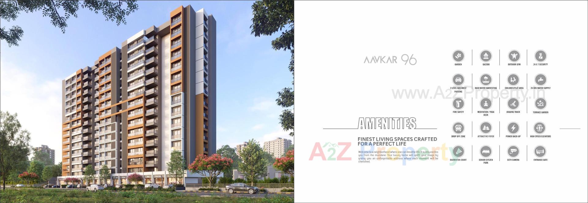 3D Elevation of real estate project Aavkar located at Sargasan, Gandhinagar, Gujarat