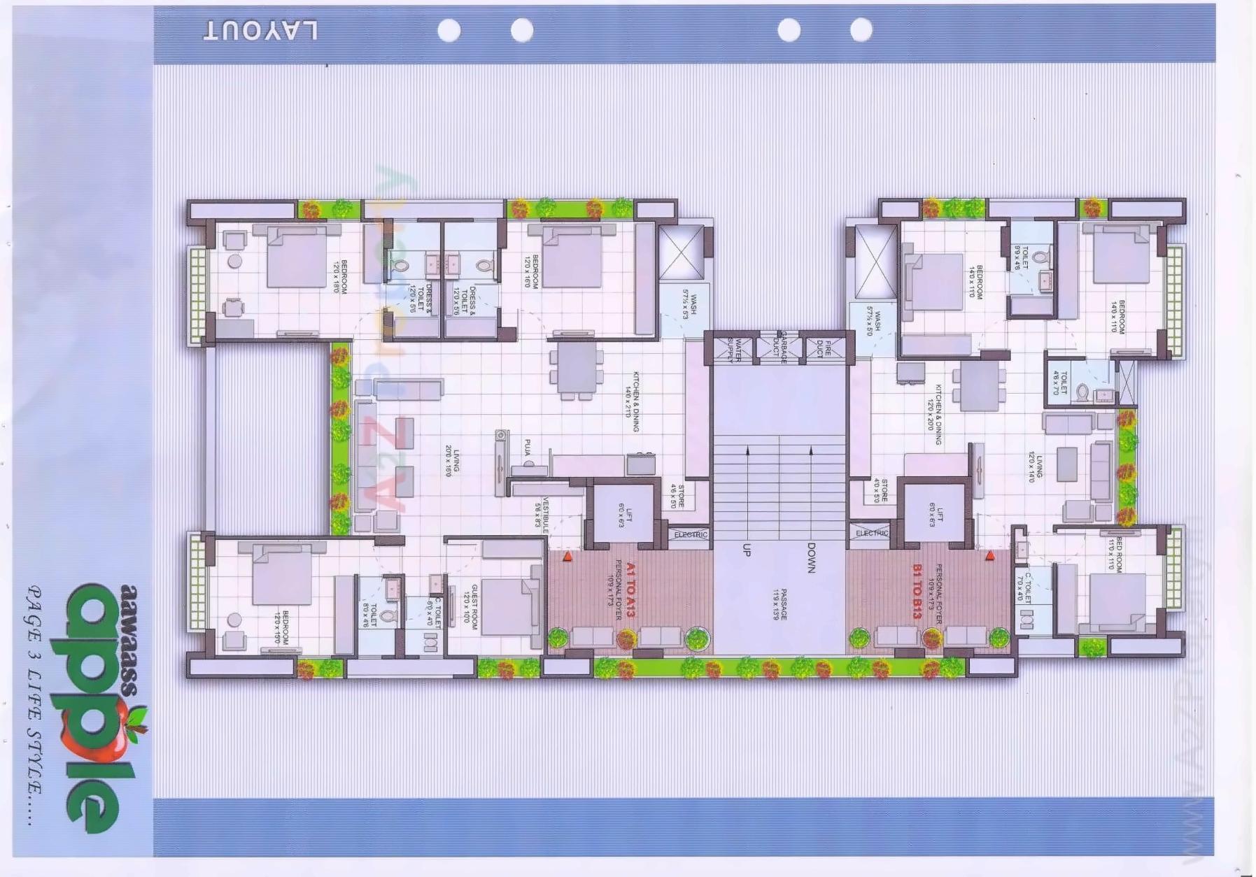 Layout of real estate project Aawaass Apple located at Kudasan, Gandhinagar, Gujarat
