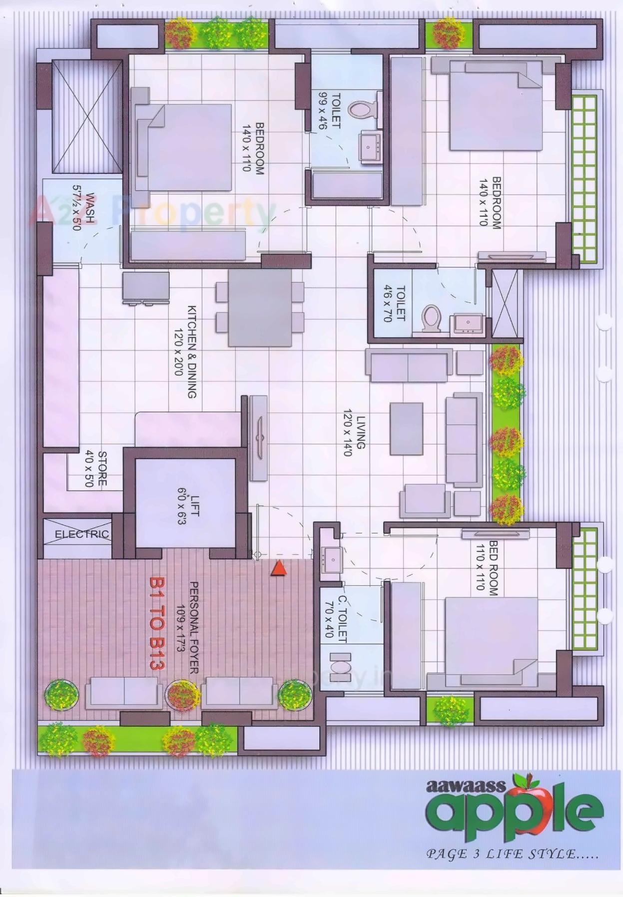 Layout of real estate project Aawaass Apple located at Kudasan, Gandhinagar, Gujarat