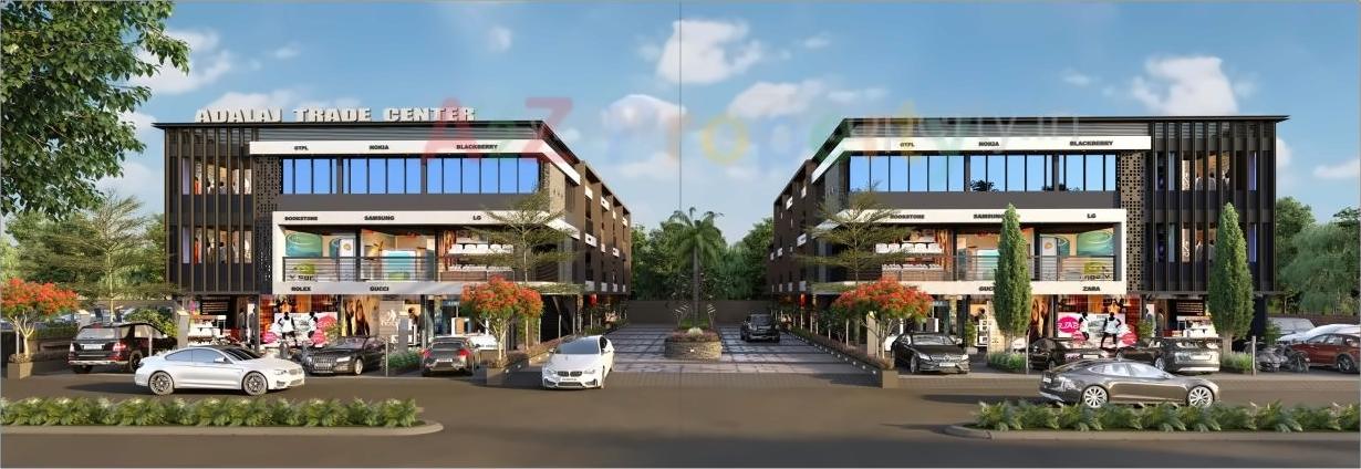 3D Elevation of real estate project Adalaj Trade Center located at Adalaj, Gandhinagar, Gujarat