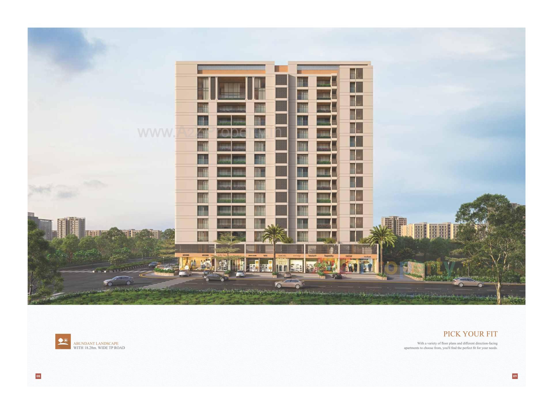 3D Elevation of real estate project Aditya Antilia located at Zundal, Gandhinagar, Gujarat