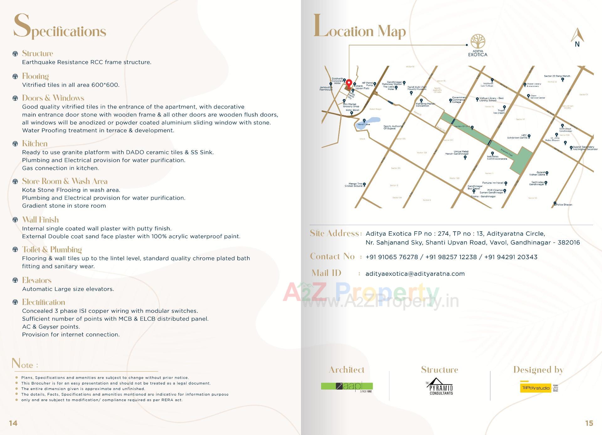  of real estate project Aditya Exotica located at Vavol, Gandhinagar, Gujarat