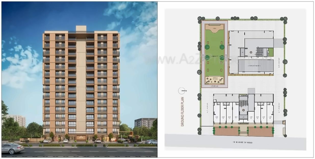 Layout of real estate project Aditya Greens located at Zundal, Gandhinagar, Gujarat