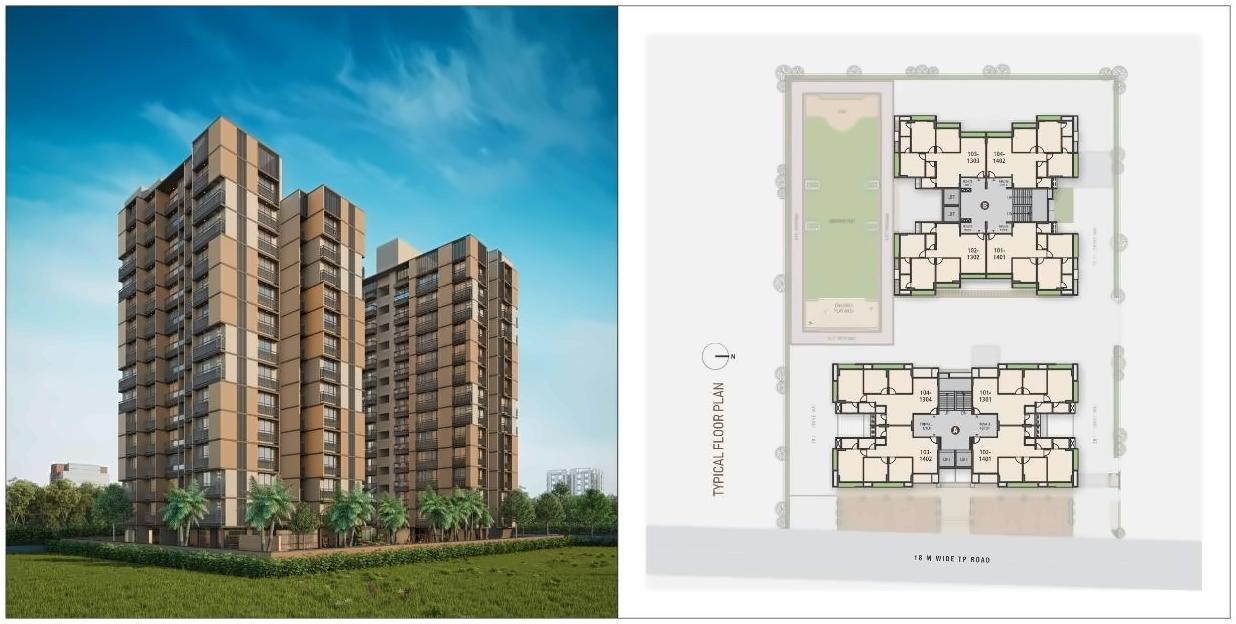 Layout of real estate project Aditya Greens located at Zundal, Gandhinagar, Gujarat