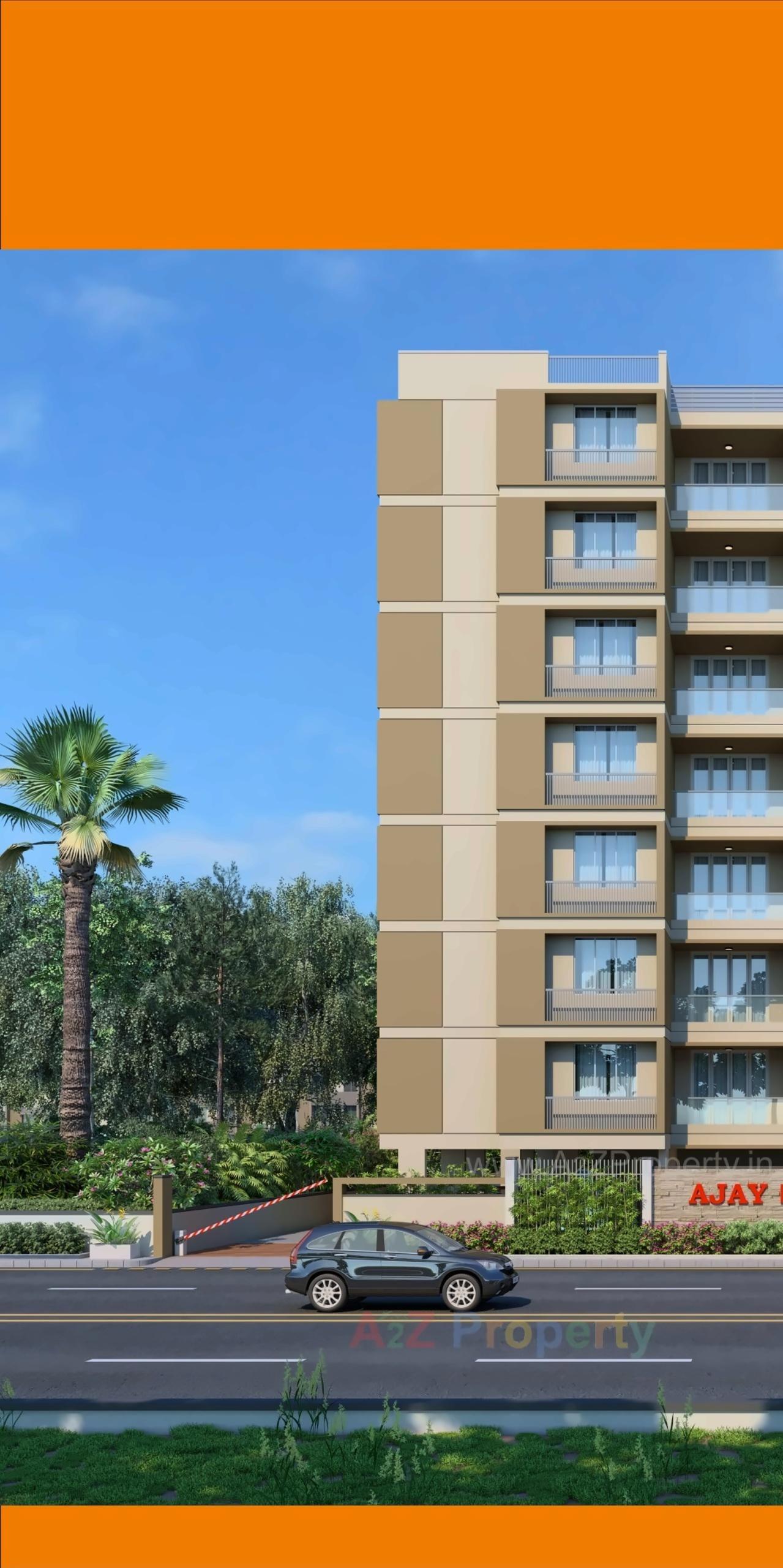 3D Elevation of real estate project Ajay Heights located at Gandhinagar, Gandhinagar, Gujarat