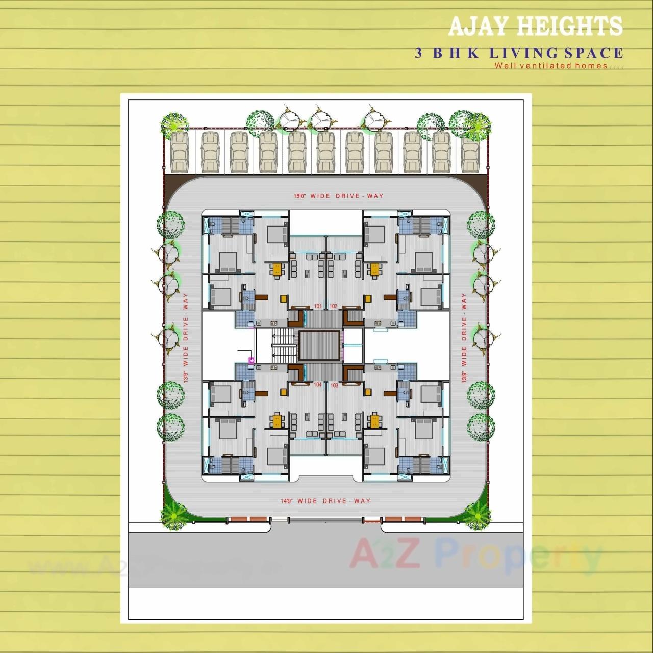 Layout of real estate project Ajay Heights located at Gandhinagar, Gandhinagar, Gujarat