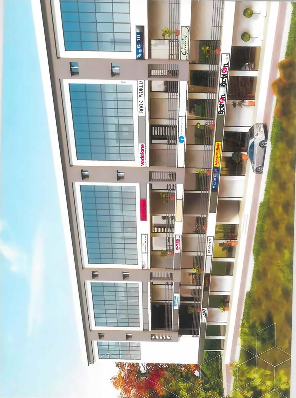 3D Elevation of real estate project Akshar Complex located at Dehgam, Gandhinagar, Gujarat