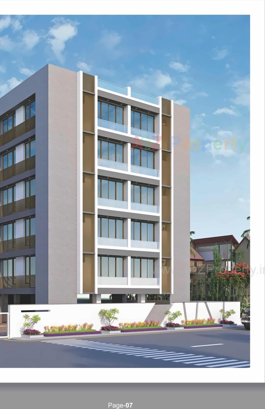 3D Elevation of real estate project Akshar Paradise located at Sargasan, Gandhinagar, Gujarat