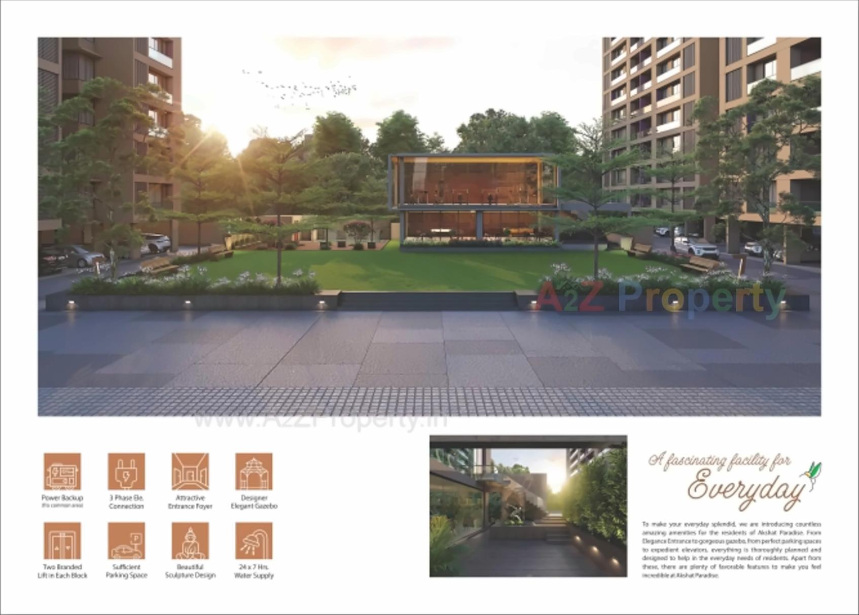 3D Elevation of real estate project Akshat Paradise located at Sargasan, Gandhinagar, Gujarat