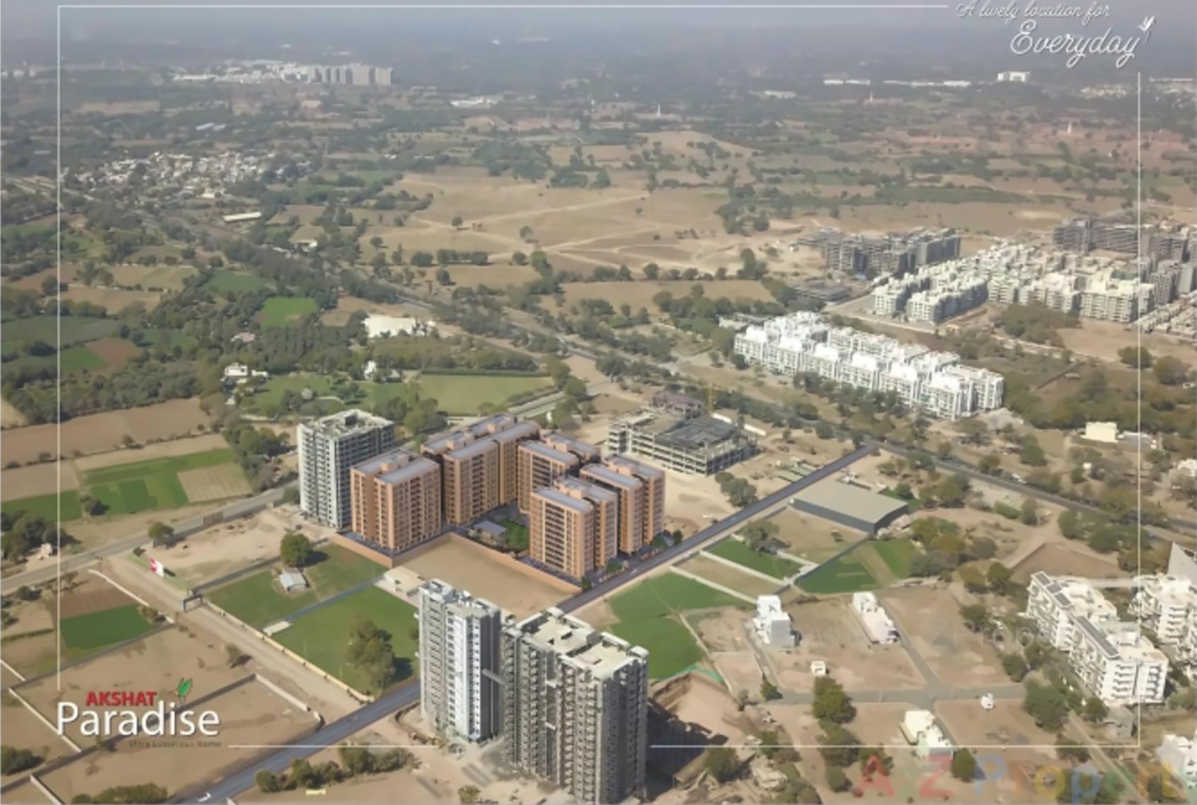 3D Elevation of real estate project Akshat Paradise located at Sargasan, Gandhinagar, Gujarat