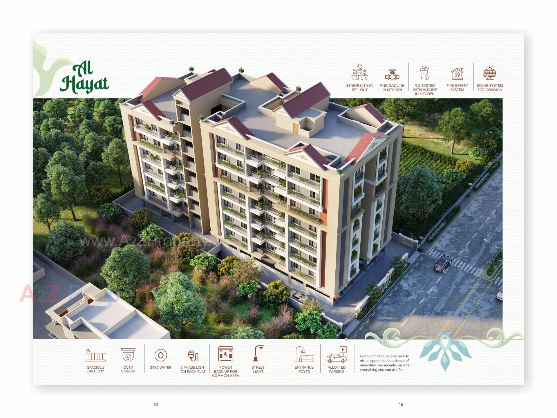 3D Elevation of real estate project Al Hayat located at Vavol, Gandhinagar, Gujarat