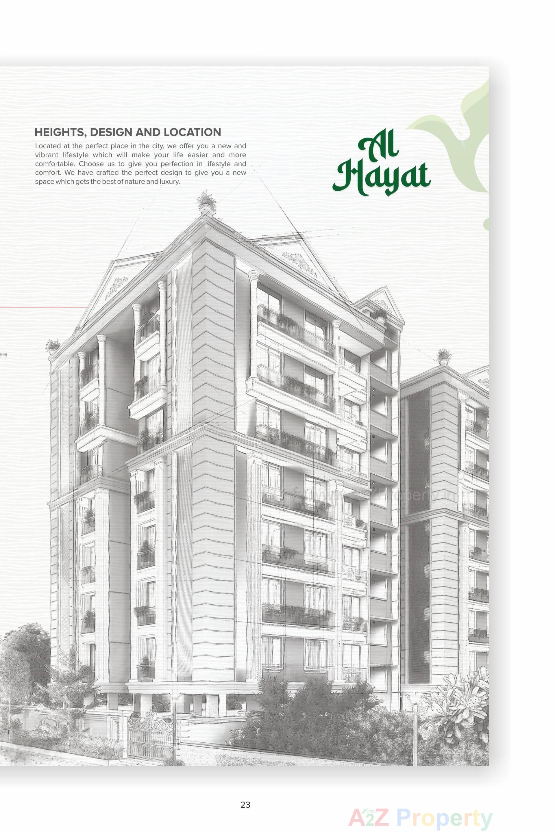 3D Elevation of real estate project Al Hayat located at Vavol, Gandhinagar, Gujarat