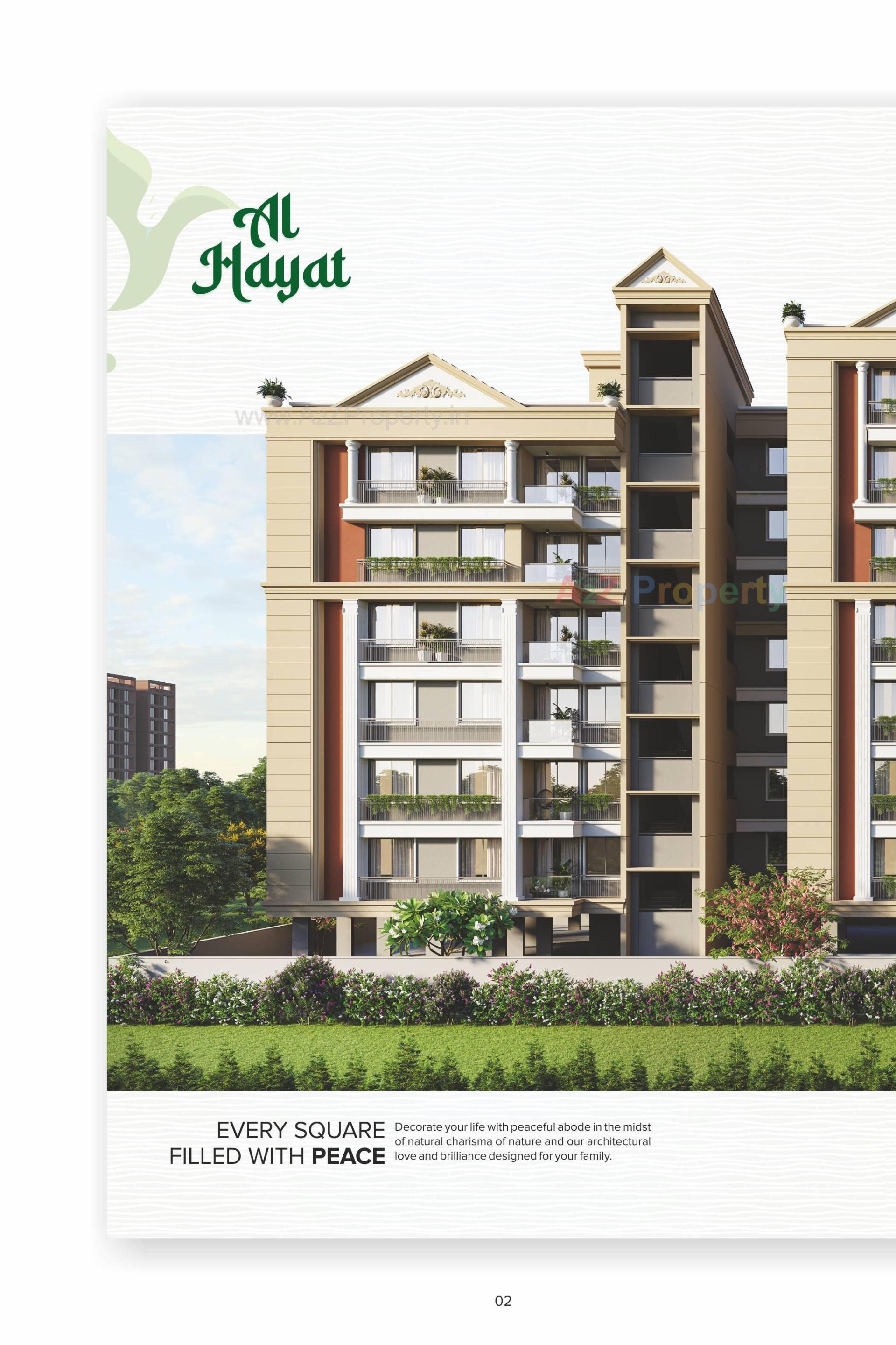 3D Elevation of real estate project Al Hayat located at Vavol, Gandhinagar, Gujarat