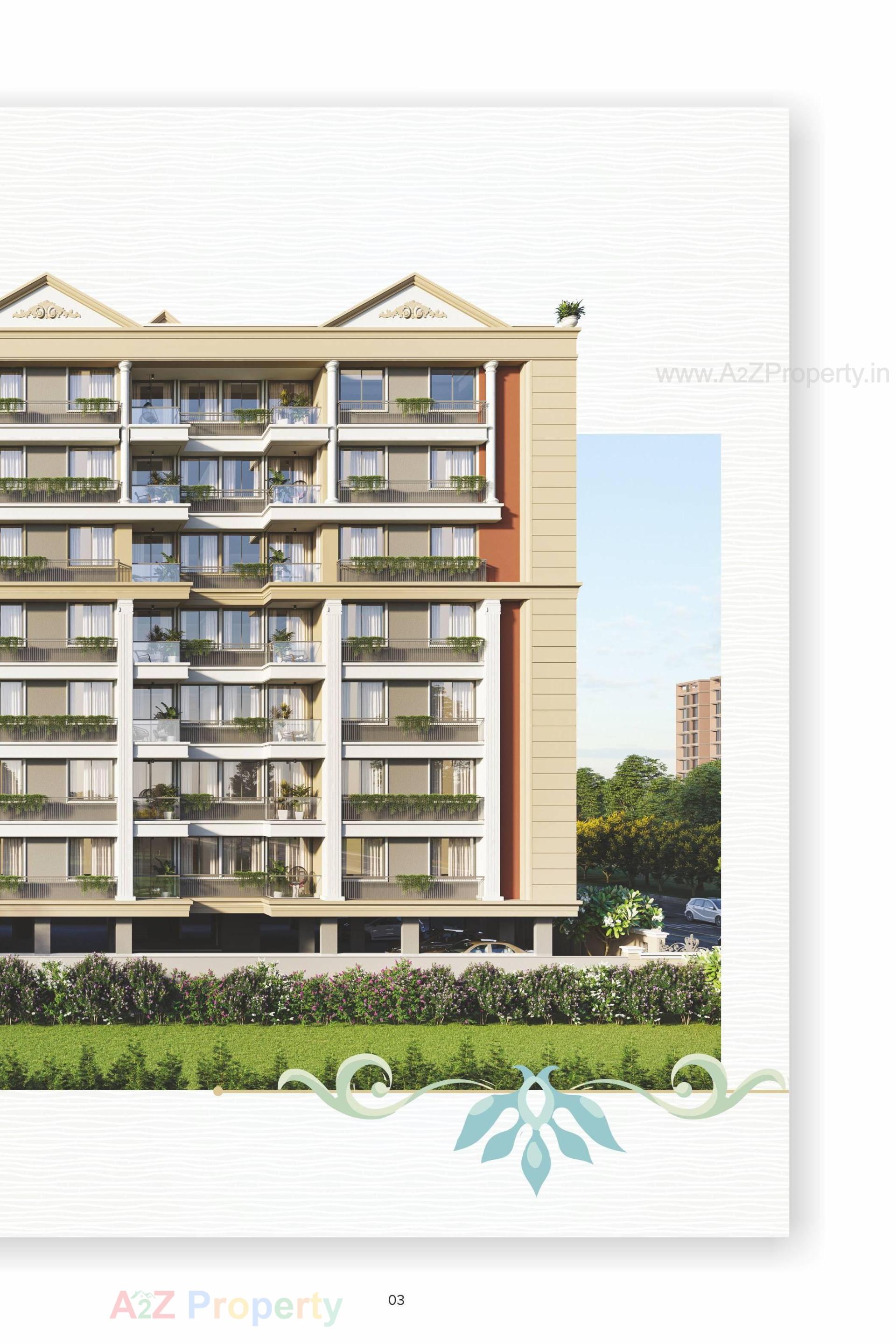 3D Elevation of real estate project Al Hayat located at Vavol, Gandhinagar, Gujarat