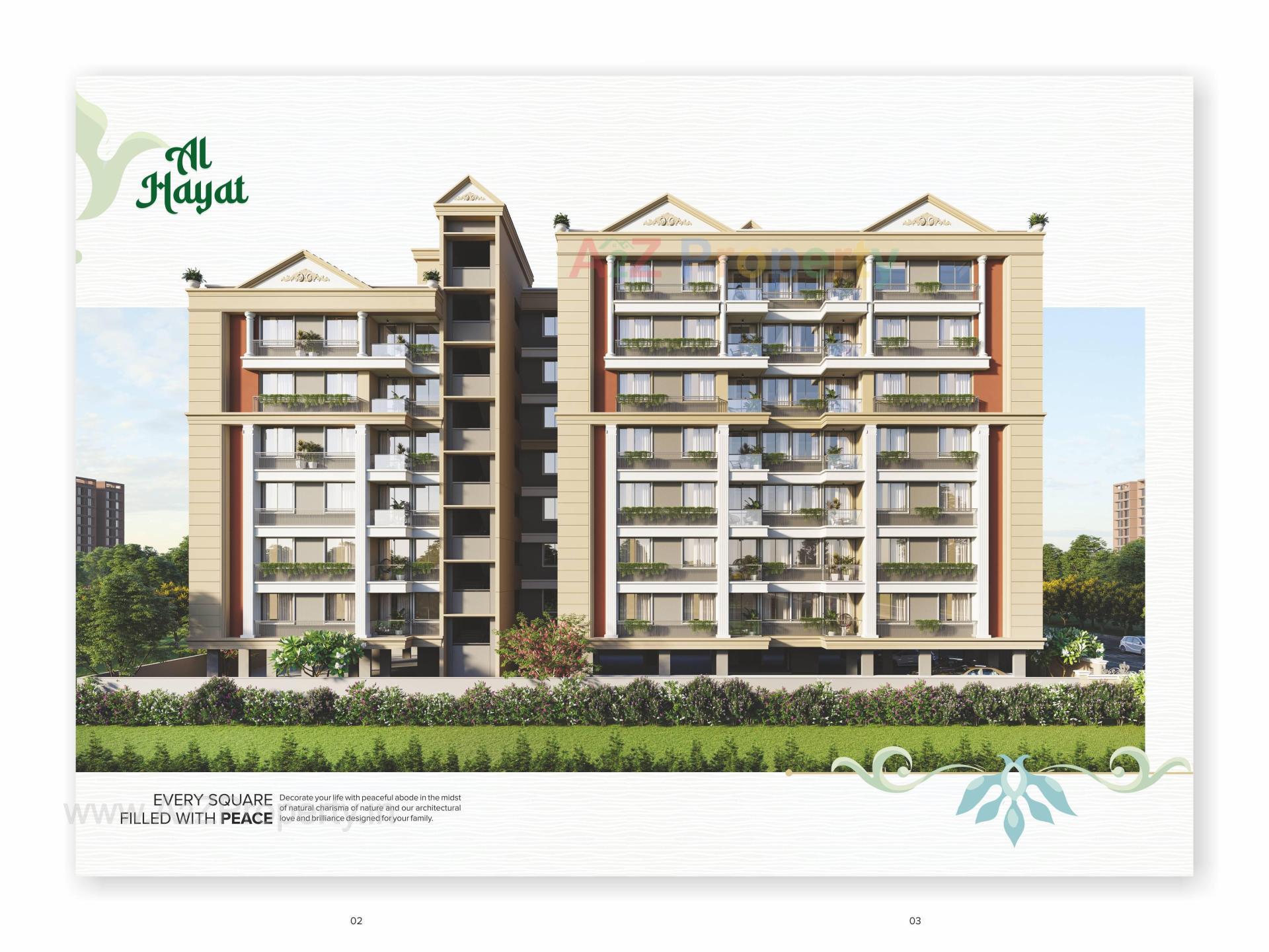 3D Elevation of real estate project Al Hayat located at Vavol, Gandhinagar, Gujarat