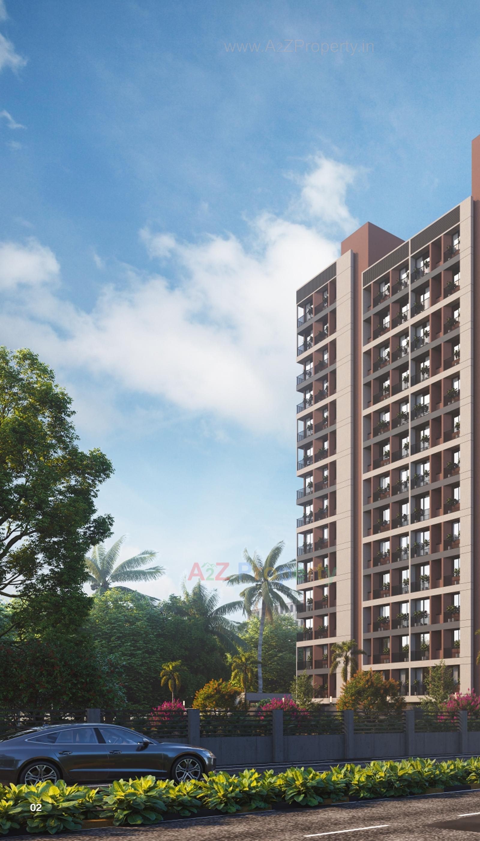 3D Elevation of real estate project Alaska Skyview located at Khoraj, Gandhinagar, Gujarat