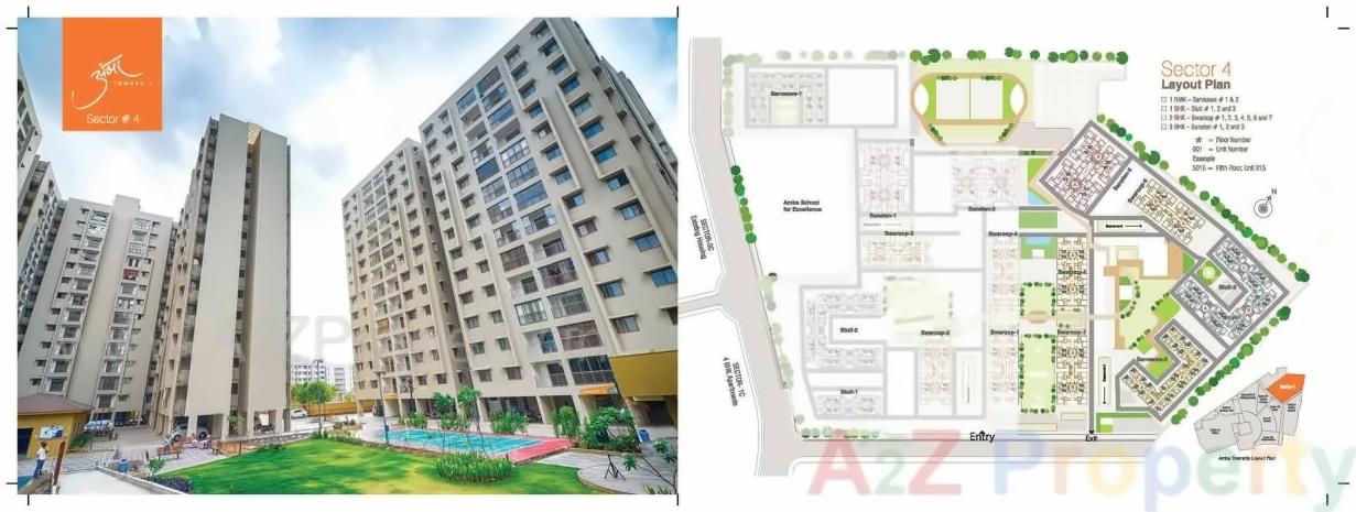 Layout of real estate project Amba Towship Sector located at Adalaj, Gandhinagar, Gujarat