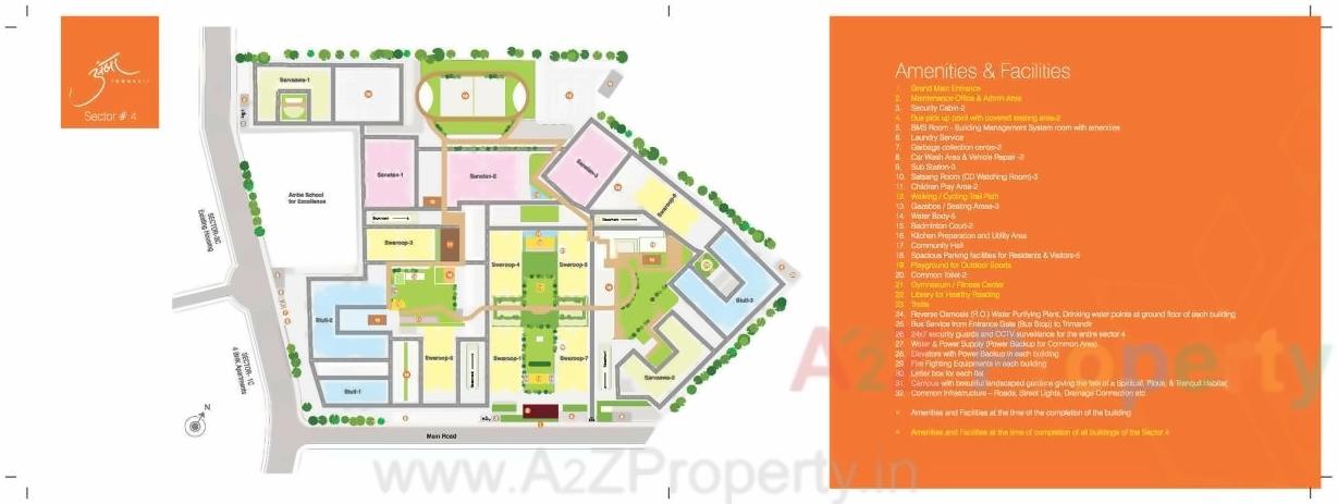 Layout of real estate project Amba Towship Sector located at Adalaj, Gandhinagar, Gujarat