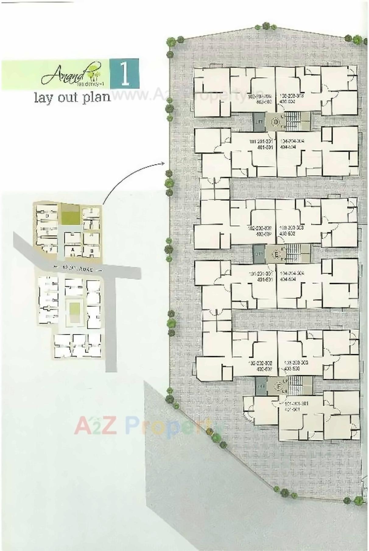 Layout of real estate project Anand Residency located at Dehgam, Gandhinagar, Gujarat