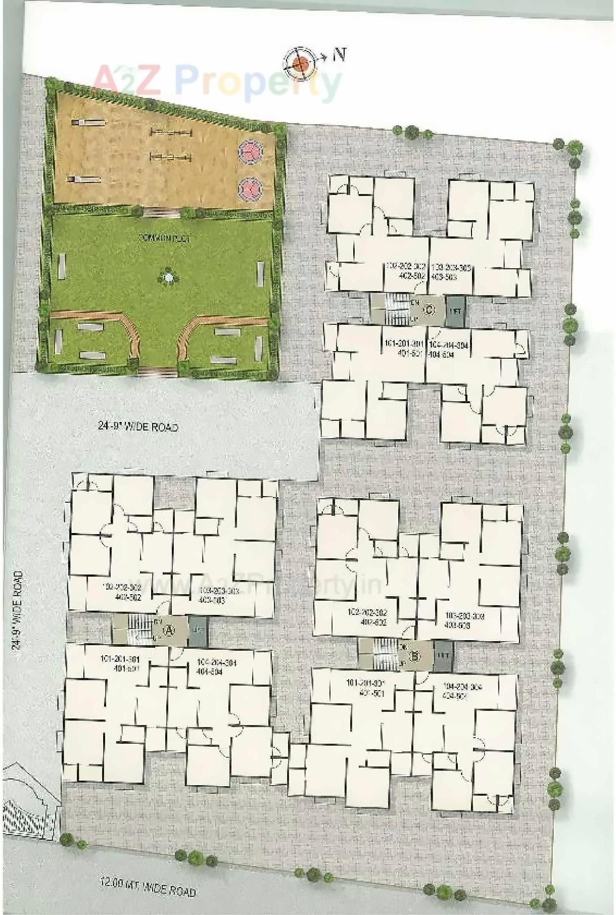Layout of real estate project Anand Residency located at Dehgam, Gandhinagar, Gujarat